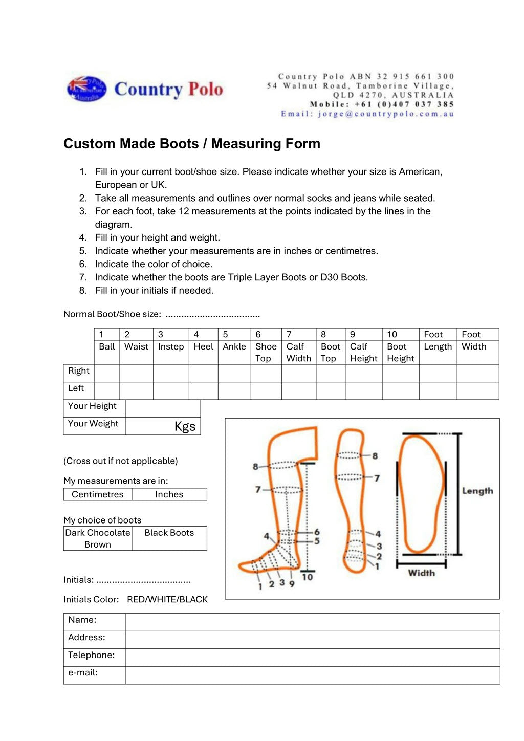 By Order Custom Made Boots With Boot Bag $1950 AUD (Takes Up to 3 Weeks)
